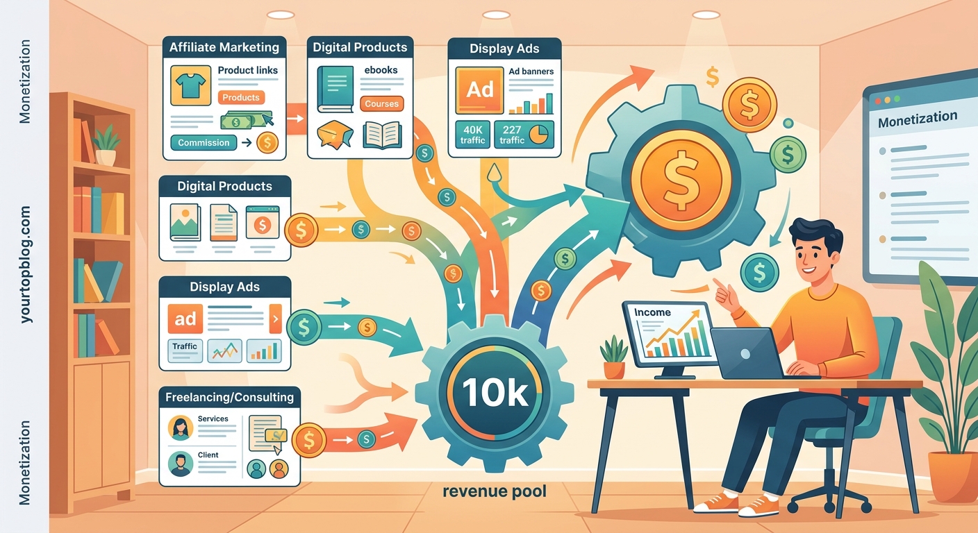 The $10K Per Month Blog Blueprint: Diversifying From Zero to Full-Time Income - Illustration 2
