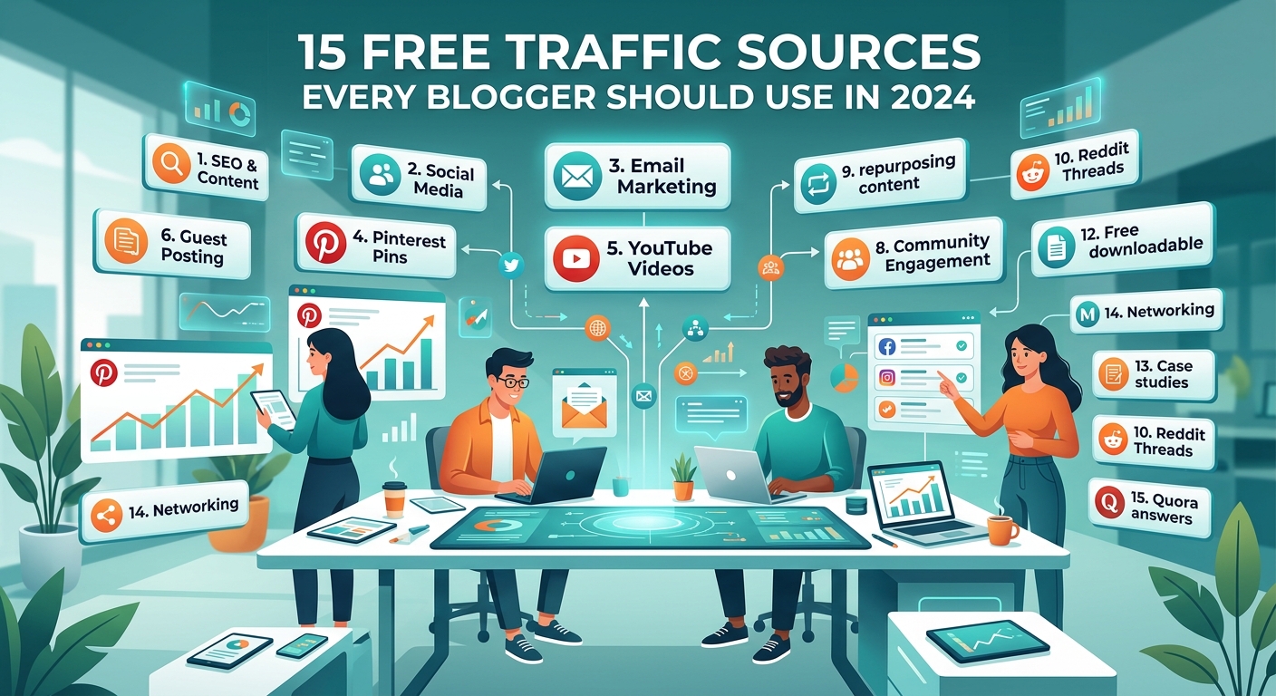 15 Free Traffic Sources Every Blogger Should Use in 2024 - Illustration 1