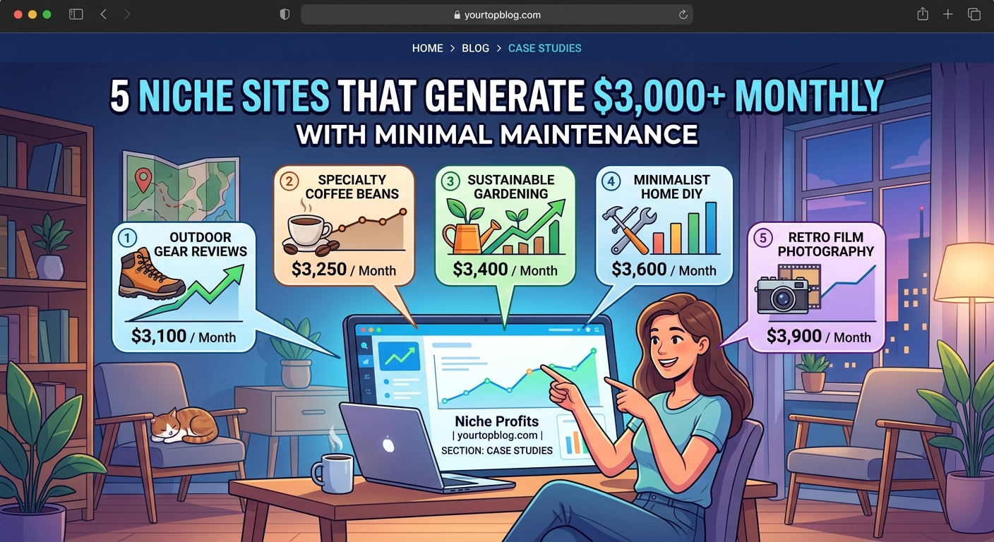 5 Niche Sites That Generate $3,000+ Monthly With Minimal Maintenance - Illustration 1