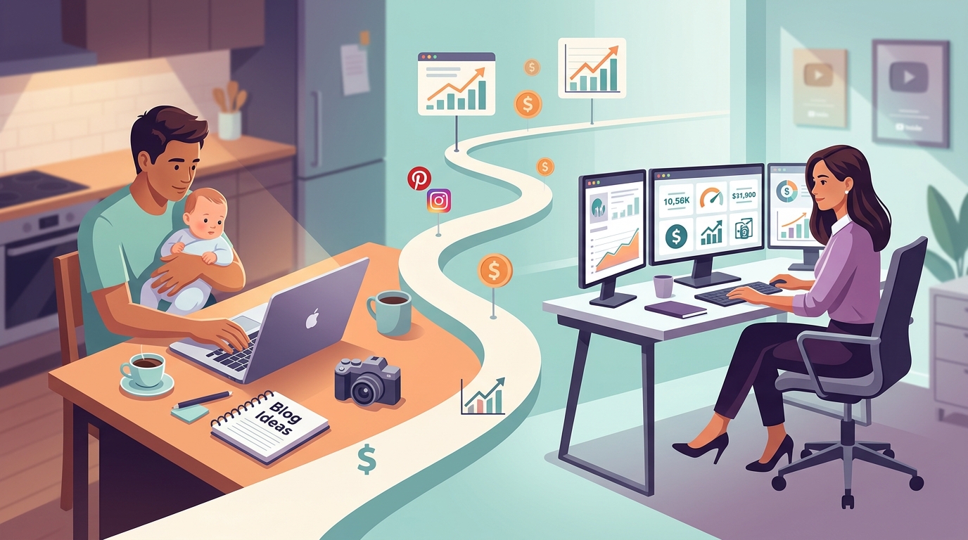 From Side Hustle to Six Figures: A Parenting Blogger's Complete Revenue Journey