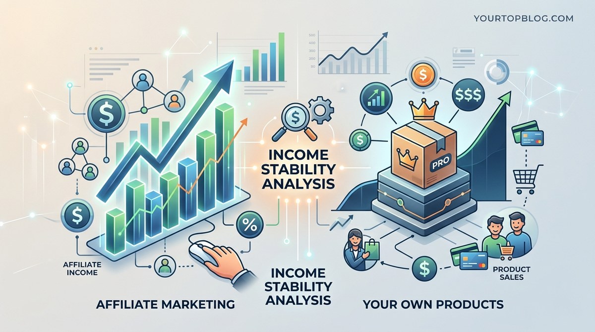 Affiliate Marketing or Your Own Products: The Income Stability Analysis