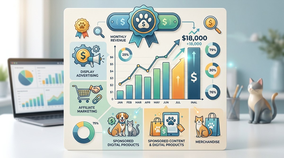 Complete Income Breakdown of a Pet Blog Earning $18,000 Monthly Across Multiple Revenue Streams