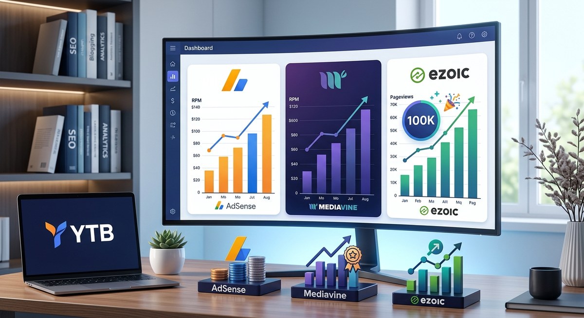 Testing AdSense vs Mediavine vs Ezoic: Real Revenue Comparison from 100K Monthly Pageviews