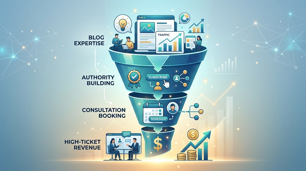 The Consultation Funnel: Turning Blog Expertise into High-Ticket Service Revenue