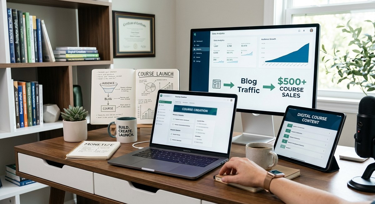 How to Launch a $500+ Digital Course Using Your Existing Blog Traffic